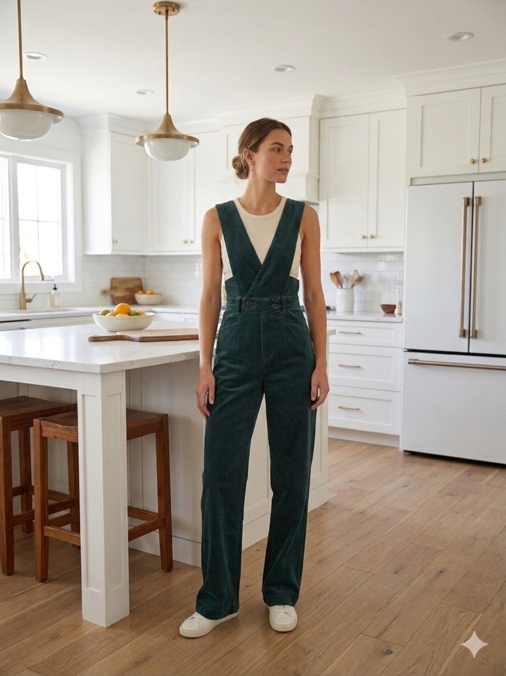 Anthropologie Pilcro Corduroy Jumpsuit Overalls in Sage Green - Picture 2 of 15
